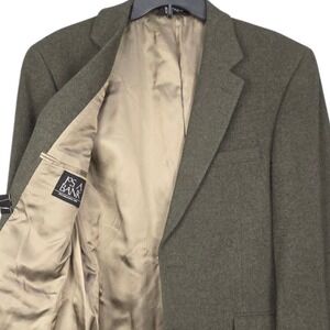 Jos A Bank Sport Coat Mens 40R Olive Green 100% Camel Hair Blazer Jacket
